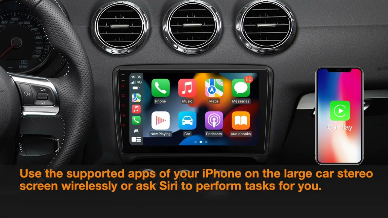 Autoradio Android 13 Pour Audi TT 2008-2014 - Écran 9 Pouces, CarPlay Sans Fil, GPS, 4Go/64Go