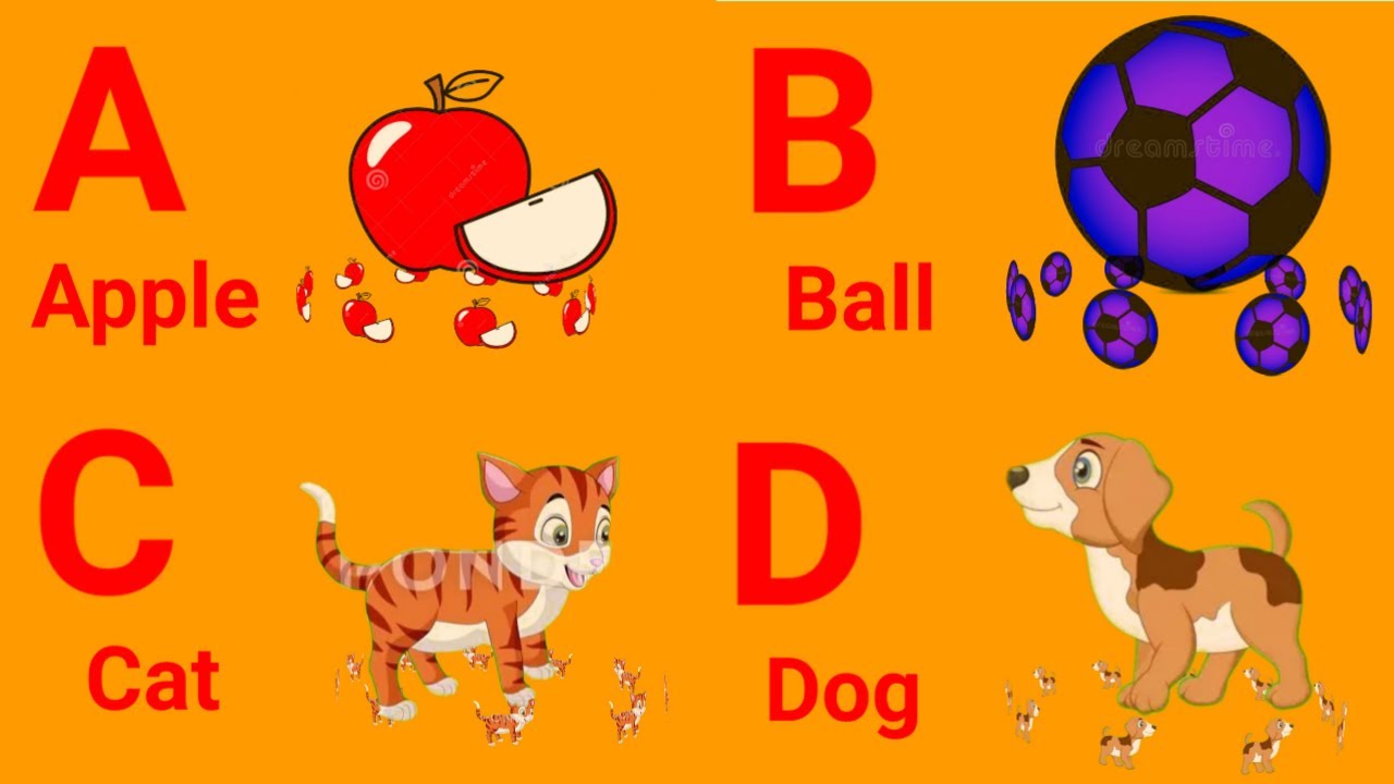A for apple | abcd | phonics song | a for apple b for ball c for cat ...