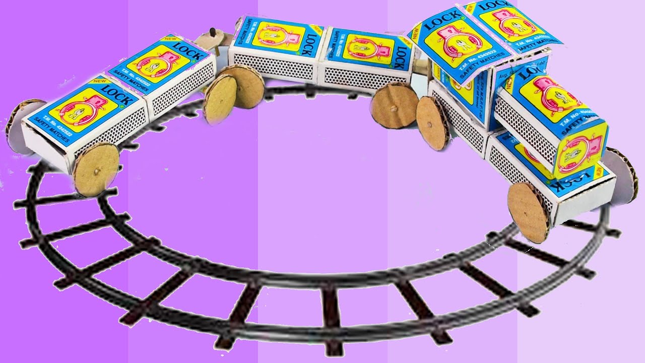 Mini TRAIN use Matchbox stick craft DIY cardboard wheels at home ...