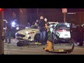 Dodge Challenger Pursuit Ends In Violent Crash | Hollywood
