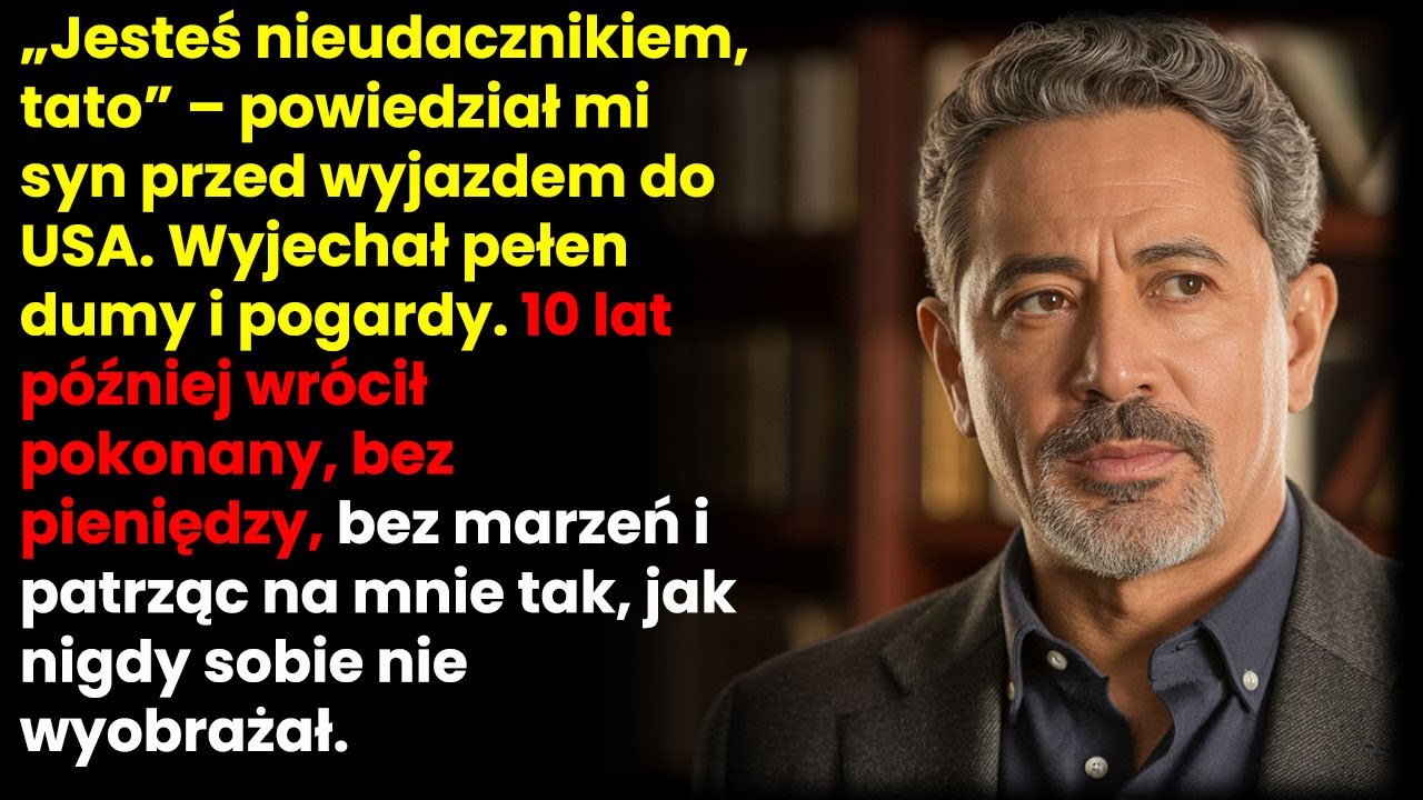 Kiedy mój jedyny syn kopnął wiadro z brudną wodą i ochlapał mi twarz, powiedział tylko: „Jesteś życiowym nieudacznikiem, tato. Gnij sobie w tym błocie". Potem zatrzasnął drzwi i wyjechał do...