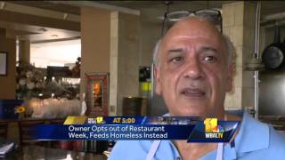 Restaurateur closes dining room to feed homeless