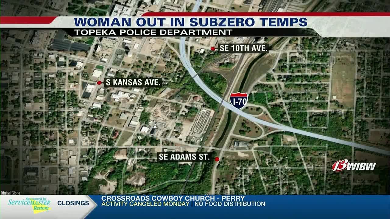 Female with no clothing found near downtown Topeka in subzero temps