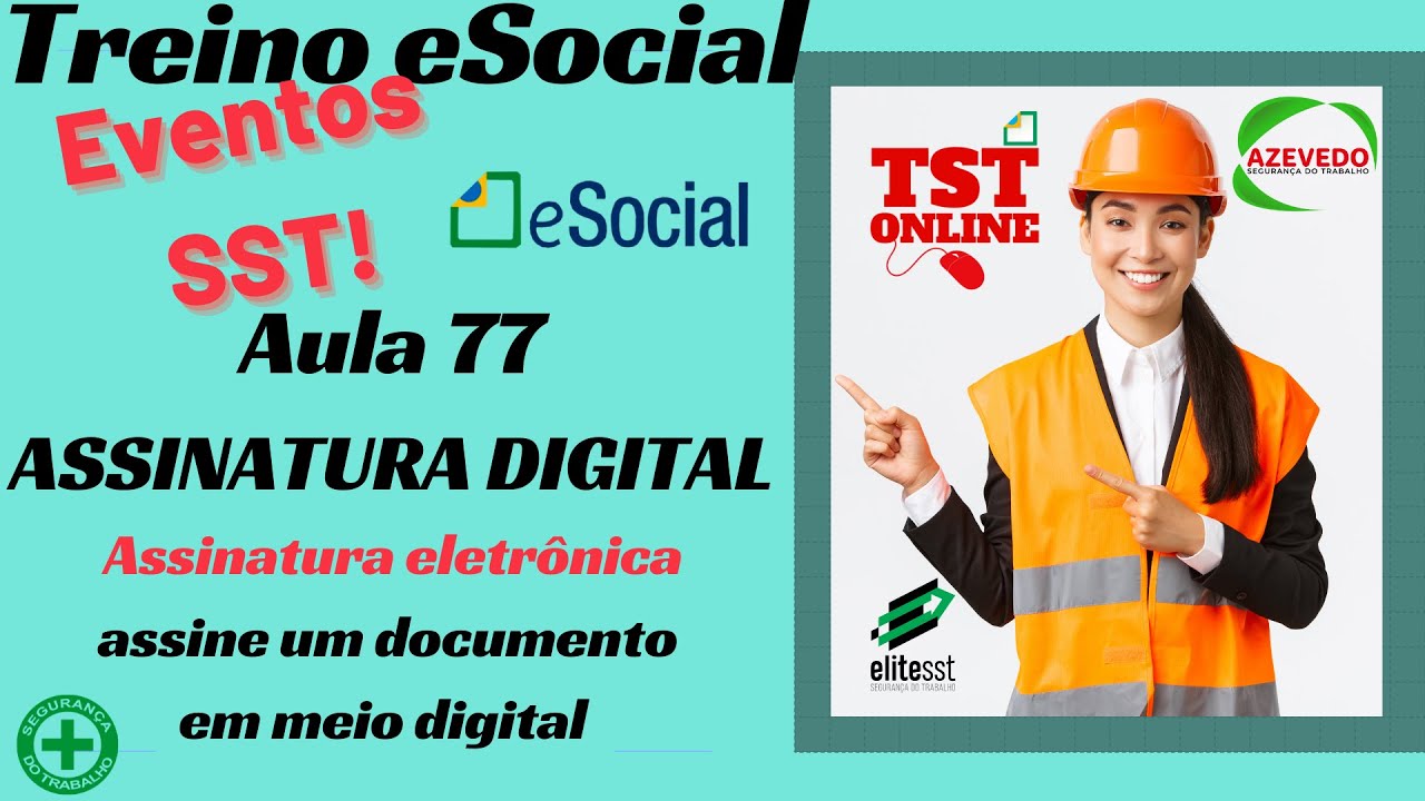 Aula Assinatura DIGITAL no TSTONLINE Sistemas software de SST ...