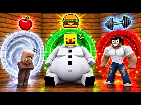 Minecraft, FAT vs STRONG Tunnel Challenge || Minecraft Mods