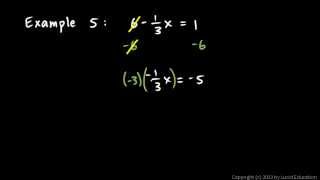 Prealgebra 3.06b - Solving Equations Examples 3 - 5