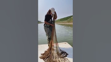 Fishing Video, Fish Hunting, Fishing Net, in the River Catch On the Boat 9