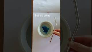 Bubble printing. Blow through a straw and print.  #simplecraftsforkids #shorts