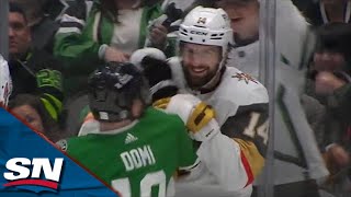 Dallas Fans Litter Ice With Debris, Max Domi Tangles With Nicolas Hague In Chaotic End To Period