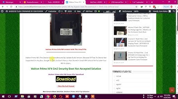 Walton Primo NF4 FRP Bypass Reset File Android 8.1 10MB Only Without Box