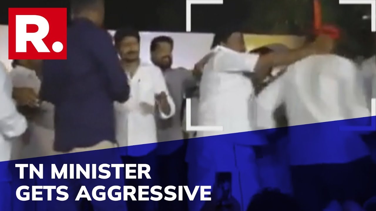 Caught On Cam: TN Minister Pushes Party Leader