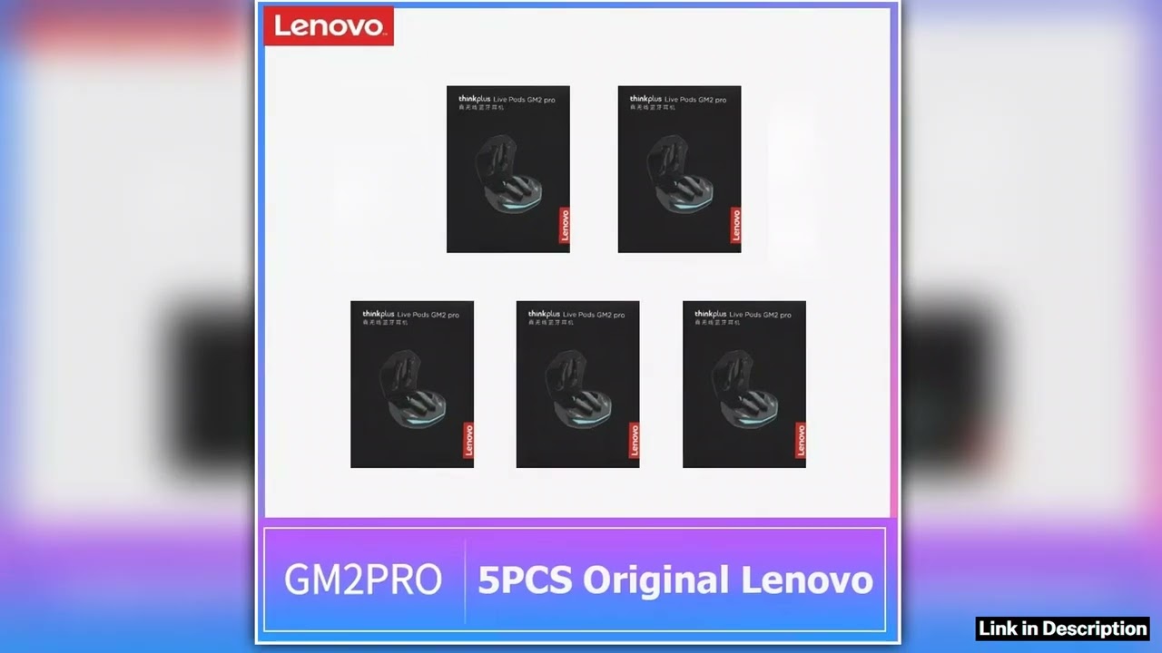 5PCS Original Lenovo GM2 Pro TWS Wireless Headphones Sliding Cover Gaming Earphone Bluetooth 53