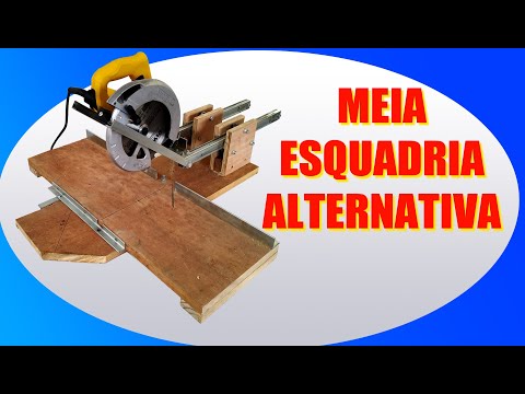 Meia esquadria com serra circular Miter with circular saw pic