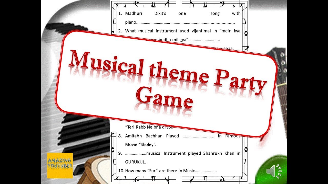 Game for Musical Theme Party // one minute indoor games // fun games ...