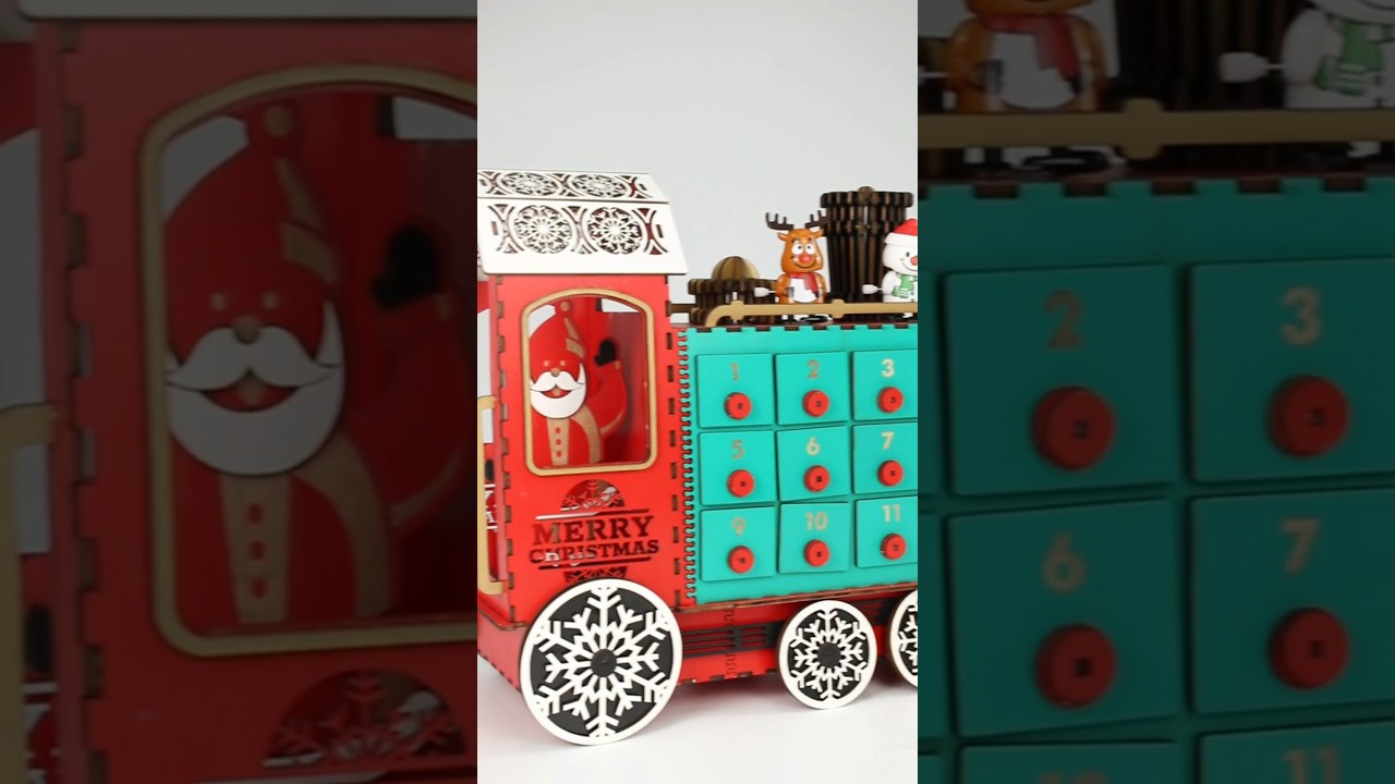 Creatorally Coloredplywood-Christmas countdown Train Advent Calendar🚂
