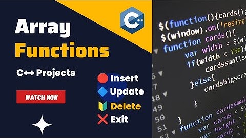 Array Operations in Data Structures | Insert Delete Update Display and Exit in C++ Array Methods #c
