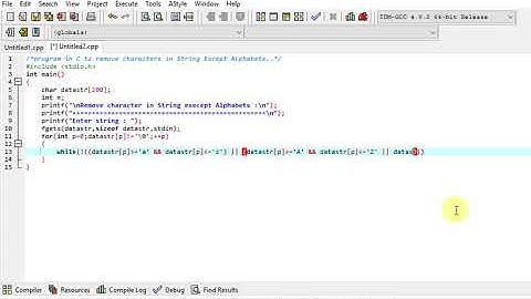 program in C to remove characters in String Except Alphabets