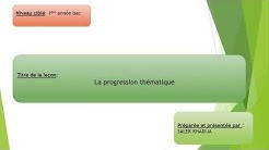 1ère année du bac. La progression thématique