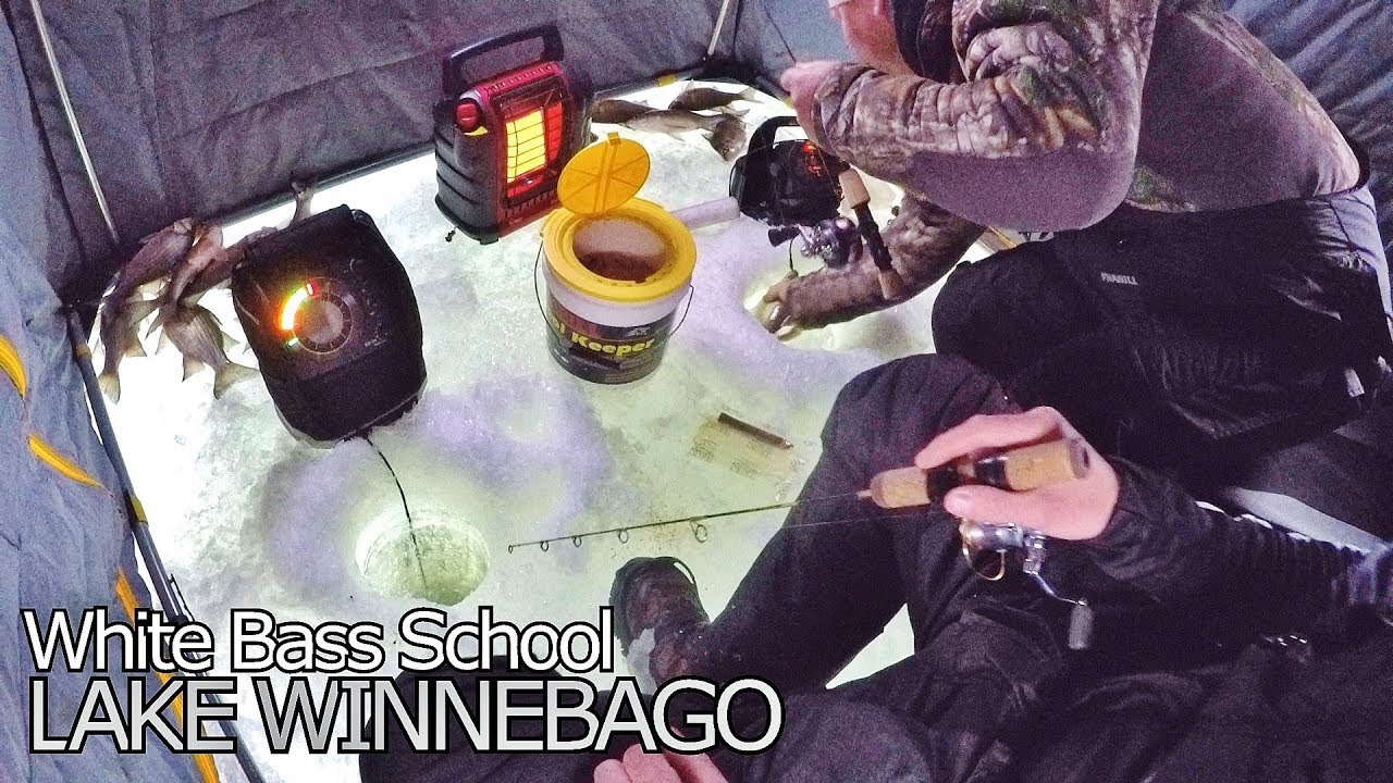 Lake Winnebago Ice Fishing White Bass School YouTube