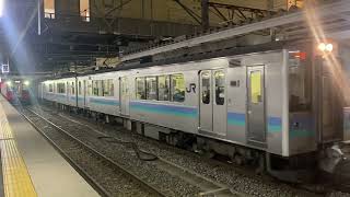 【ブツ6】E127系6両編成 松本行き普通列車 発車シーン