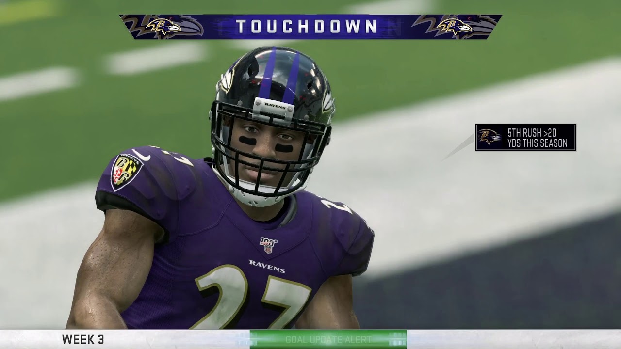 Madden 20 Ravens Start 30 J.K Dobbins 344 yds Rushing YouTube