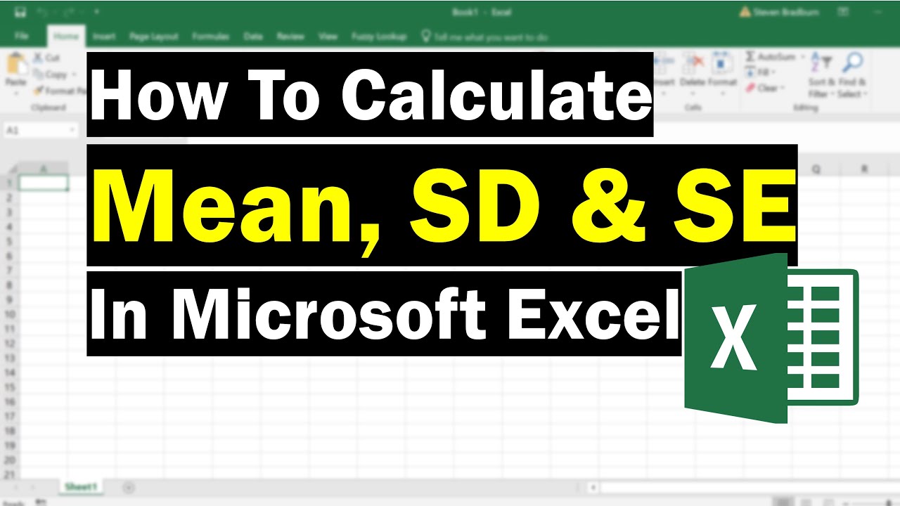 Calculating Mean, Standard Deviation \u0026 Error In Excel