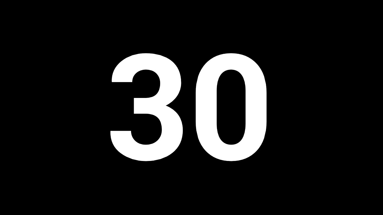 30 Second Countdown Timer | Minimal & Clean | No Music - YouTube