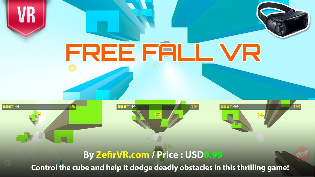 Brug af en computer oplukker cykel Free Fall VR Gear VR Control the cube and help it dodge deadly obstacles in  this thrilling game! - YouTube