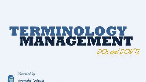 Terminology Management DOs and DON