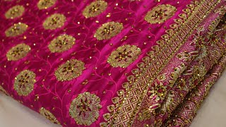 AR-1712 "The Mexican Pink" Vol 2 Premium Banarasi Silk Saree||Golden Zari||Crystals||Acrylic Stones screenshot 4