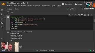 Sesión 5. Curso Python (Ciclo For)