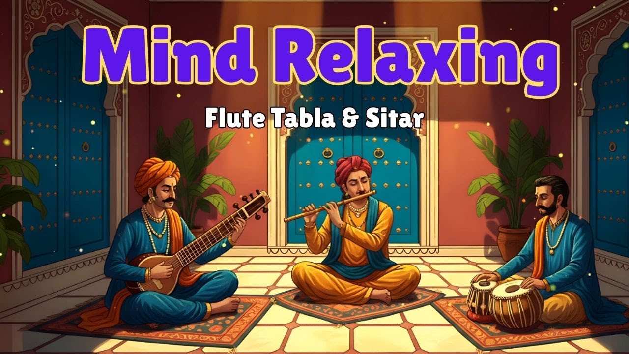 Mind Relaxing Flute Tabla and Sitar Compilation   Hindustani Instrumental Music