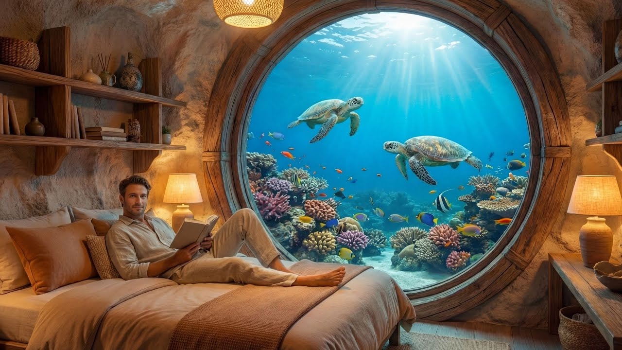 Building a house in the open sea (ASMR) — This man Built a SECRET HOUSE inside an UNDERWATER CAVE