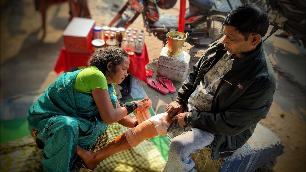 ASMR Instant FOOT (Leg) pain relief by this ortho oil by Lal Didi sister of lalbaba (Saraswati Devi)