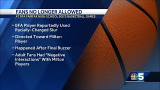 Fans no longer allowed at BFA Fairfax boys basketball games after alleged racial incident