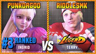 SF6 ⭐ PUNKDAGOD (#3 Ranked Ingrid) vs RIDDLES (Terry) ⭐ High Level SF6 Gameplay