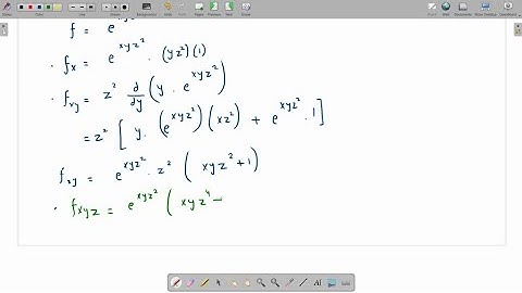 Find the indicated partial derivative(s). f(x, y, z) = e^xyz^2 ; f_xyz