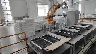 Fully Automated Depalletizing Robotic Bag Opening Equipment Plastic Granule Bag Unloading Destacking