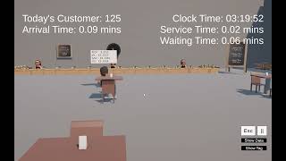 Tim Hortons Simulation (2025) | An M/M/1 queue system simulation developed in Unity.