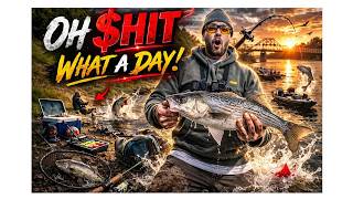 Sac.  River Striper Fishing (River Monster!)#fishing #bayarea #stripedbass #adventure #family #squad