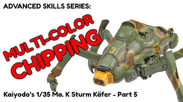 Advanced Modeling Skills: Multi-Color Chipping: (Kaiyodo 1/35 Ma. K Sturm Käfer Part 5)