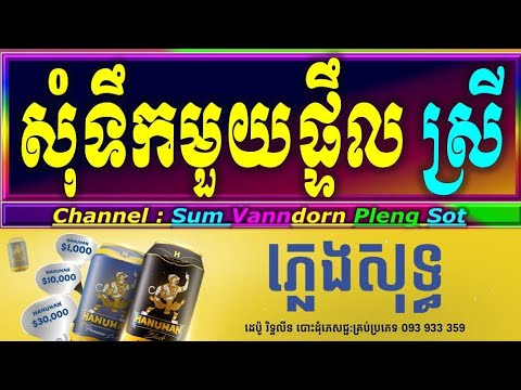 សុំទឹកមួយផ្តិល ភ្លេងសុទ្ធ បទស្រី ស្រីណុន som toek muy ptel cambodia karaoke cover new version s770