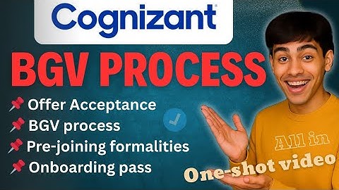 Cognizant BGV process 📌|| Offer acceptance, BGV, Pre-joining formalities , complete process explan.