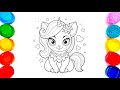 Easy unicorn drawing |🦄| How to draw an unicorn for kids&amp;toddlers | Colouring unicorn |#easydrawing
