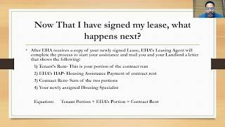 EHA HCV (Section 8) Video - What Happens After You've Leased