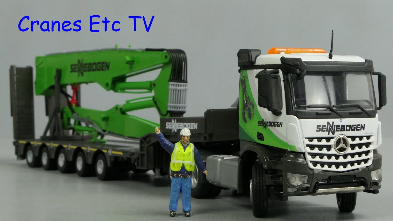 Conrad Mercedes-Benz Arocs 6x4 + Trailer 'Sennebogen' by Cranes