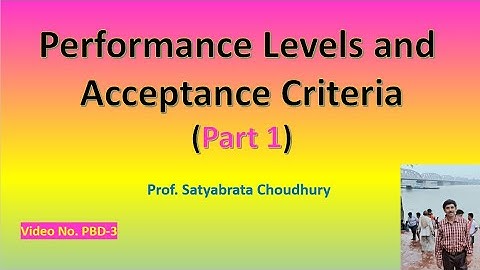 Performance Levels and Acceptance Criteria (Part 1)