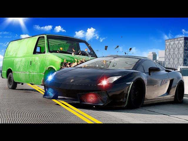 Undercover Lamborghini Police Chase! (BeamNG) class=