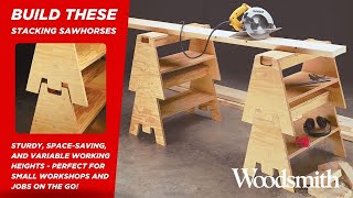 Build These Stacking Sawhorses from One Sheet of Plywood! (Free Plans)