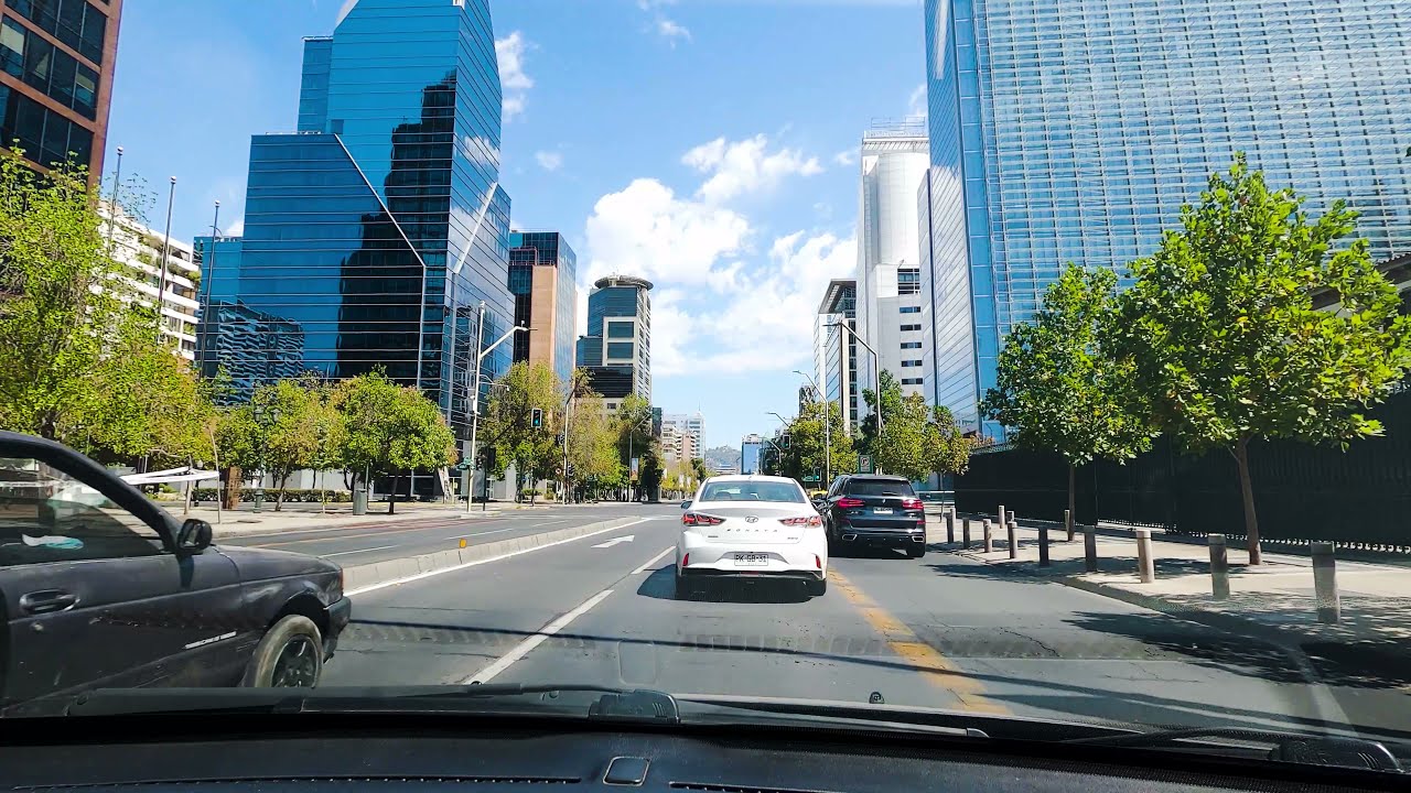 Santiago Centro - Conduciendo a la Alameda  - Chile 4K